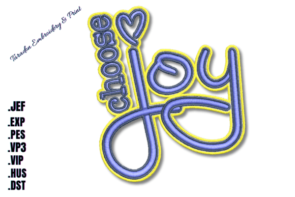 Choose Joy: A Thoughtful Embroidery Design for Boutique Apparel
