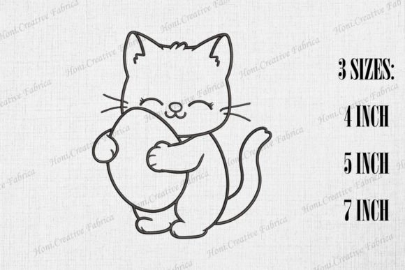 Cute Cat Hugging Easter Egg