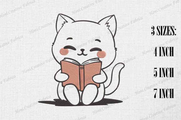 Cute Cat Loves Reading Books