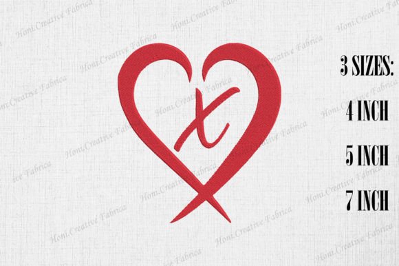 Letter X with Heart Valentine’s Day