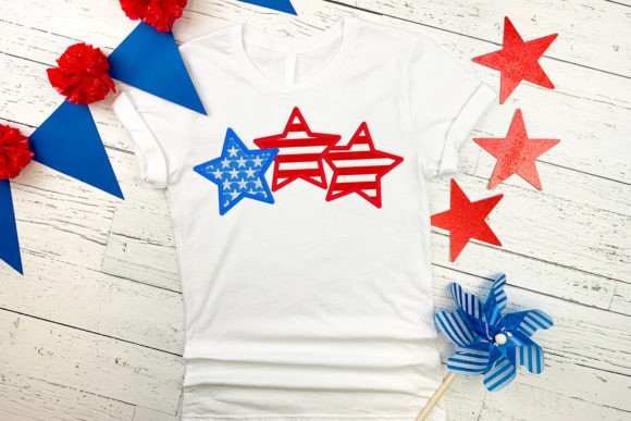 Patriotic Trio of Stars Applique