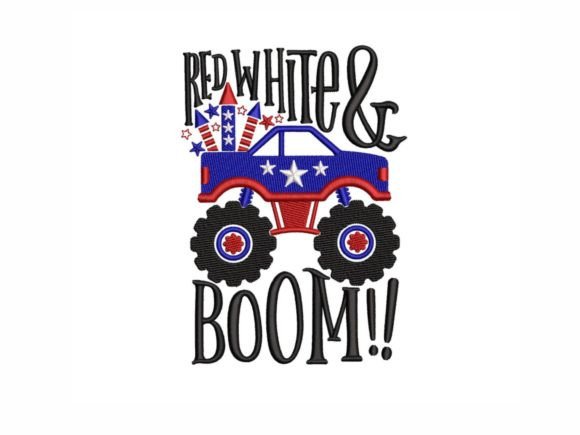 Red White and Boom Truck