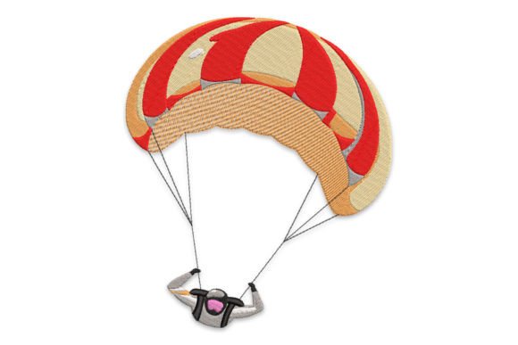 Sky Diving Embroidery Design