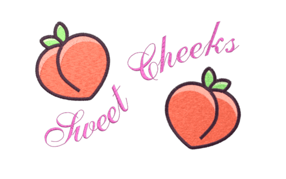 Sweet Cheeks Peaches: A Bright, Cheerful Embroidery Design for Personalized Gifts