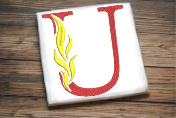 U Letter Beautiful Fire Alphabet